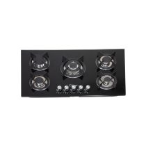 5 Burner Stainless Glass Top Gas Hob